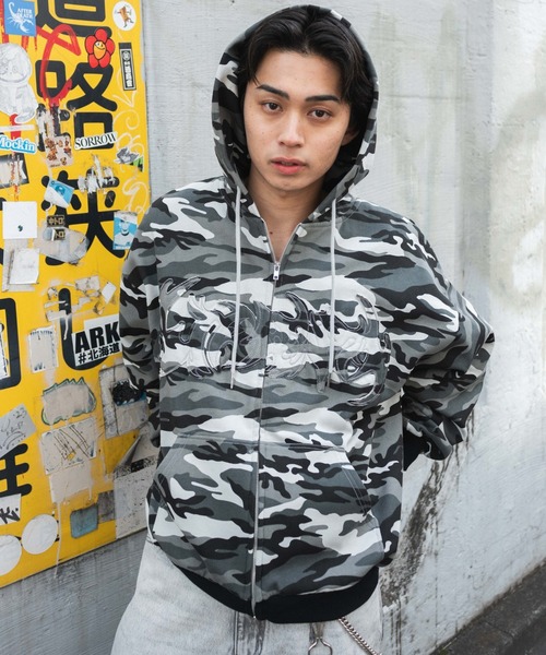 LTR DEPTH パーカー LTR DEPTH/カモフラグラフィックZIPパーカー