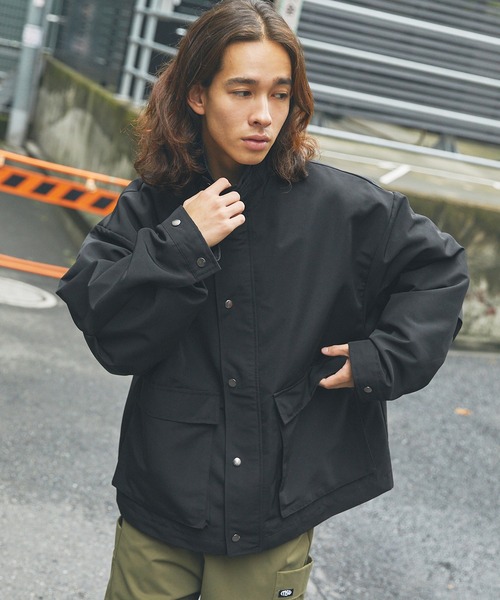 ブルゾン アウター 襟コーデュロイ切替ビッグシルエット2wayブルゾン