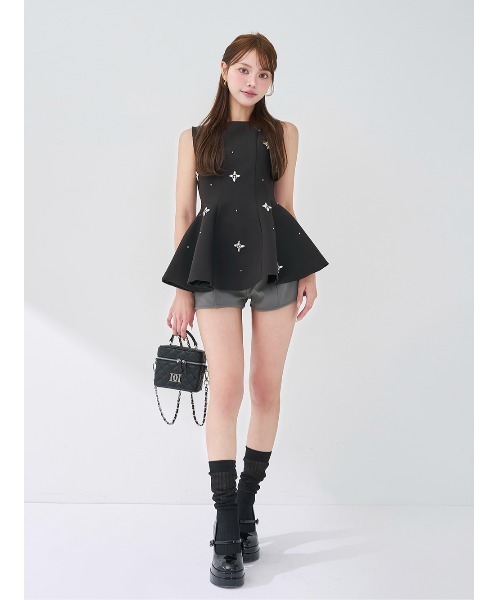 Darich（ダーリッチ） ドレス ビジューフレアバルーンミニドレス