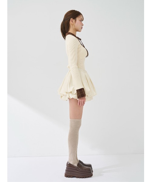 Darich（ダーリッチ） ドレス ビジューフレアバルーンミニドレス