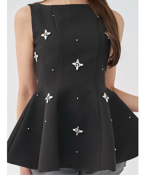 Darich（ダーリッチ） ドレス ビジューフレアバルーンミニドレス