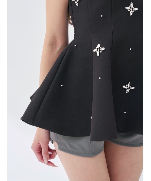 Darich（ダーリッチ） ドレス ビジューフレアバルーンミニドレス