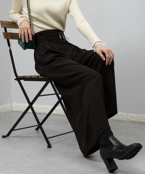 pumpkin port（パンプキンポート） パンツ ハイウエスト ベルト付き