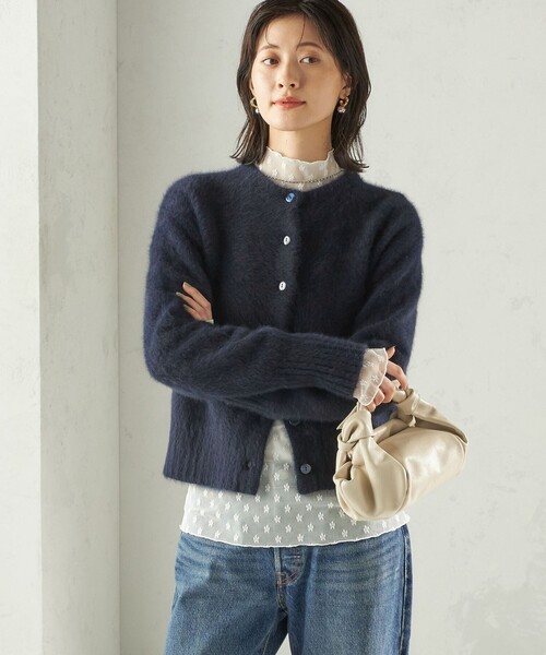 SHIPS（シップス） カーディガン 「手洗い可能」フォックス クルー