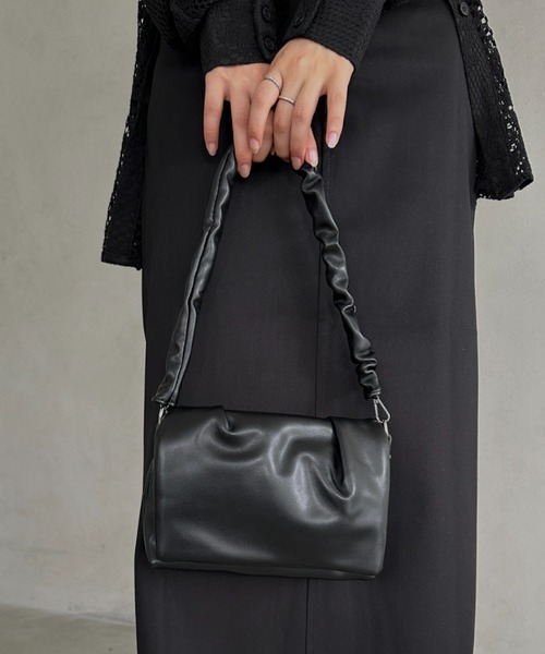 ショルダーバッグ バッグ 2WAY PUフラップバッグ レディース