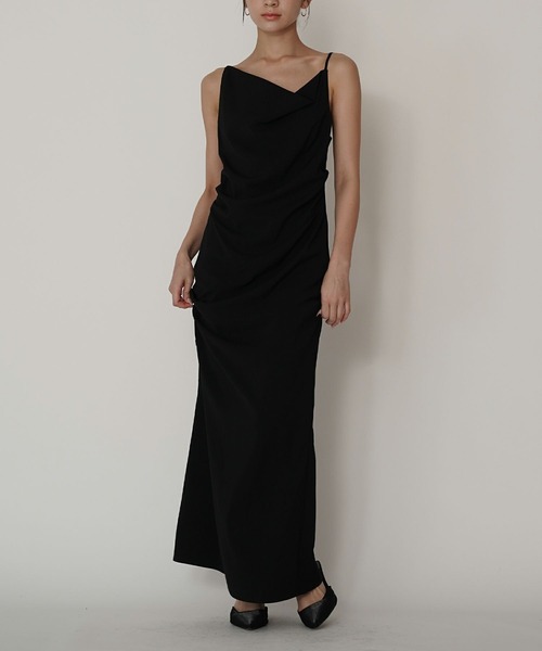 KINO THE KEI ワンピース アシンメトリー ドレープ キャミ ワンピース