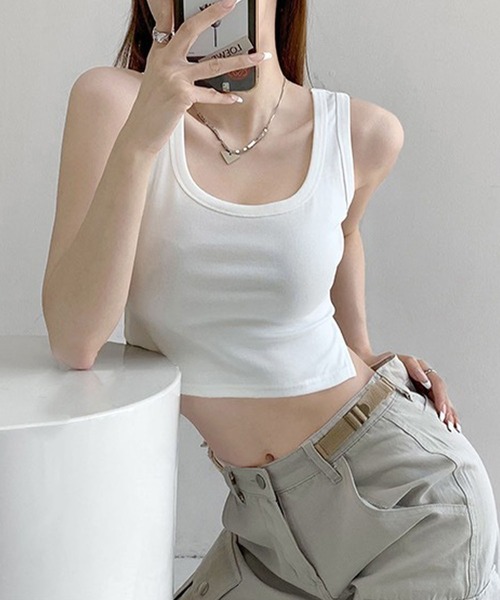 meJane（ミージェーン） タンクトップ ノースリーブ カップ付き