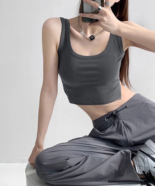 meJane（ミージェーン） タンクトップ ノースリーブ カップ付き