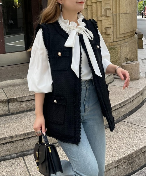 prose verse（プロズヴェール） ベスト ジレ パールボタンノーカラー