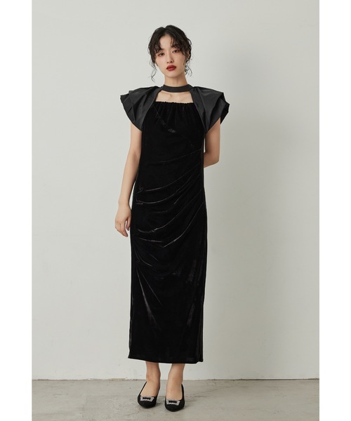 niana（ニアナ） ドレス ドレープベロアドレス ドット パーティー