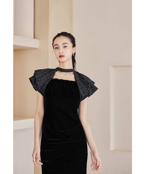 niana（ニアナ） ドレス ドレープベロアドレス ドット パーティー