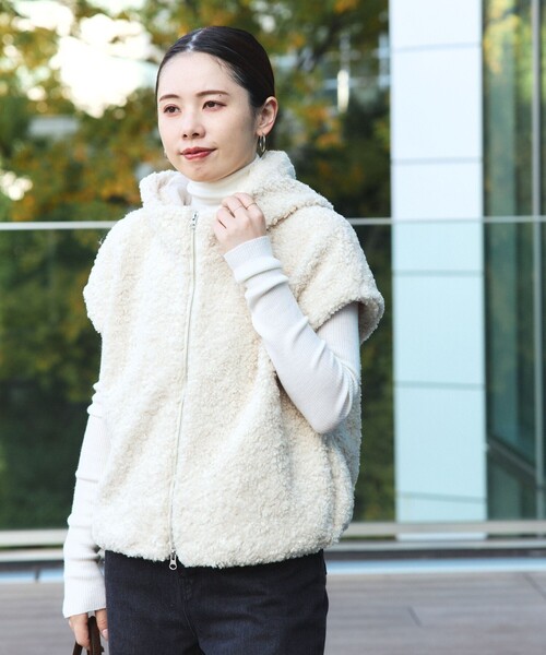 BEAMS HEART（ビームス ハート） ベスト ジレ フード ボアベスト