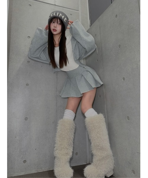 Darich（ダーリッチ） スカート カラーラメスウェットプリーツミニ