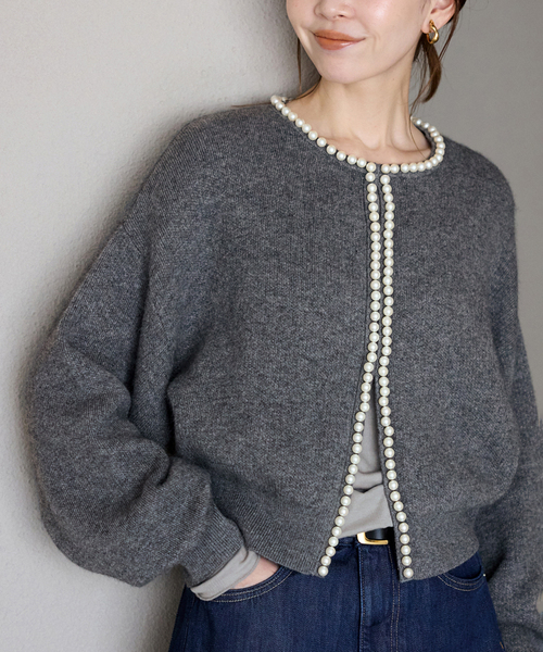 SLOBE IENA（スローブイエナ） カーディガン パールカーディガン