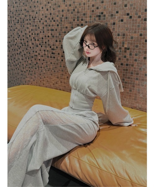 Darich（ダーリッチ） パーカー カラーラメスウェットコルセット