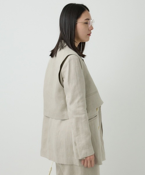 Chaos（カオス） ベスト ジレ /リネンヘリンボンベスト 「セットアップ