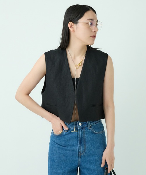 Chaos（カオス） ベスト ジレ /リネンヘリンボンベスト 「セットアップ