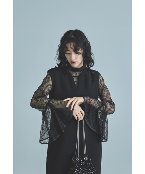 niana（ニアナ） ドレス ベルスリーブスリットドレス パーティードレス