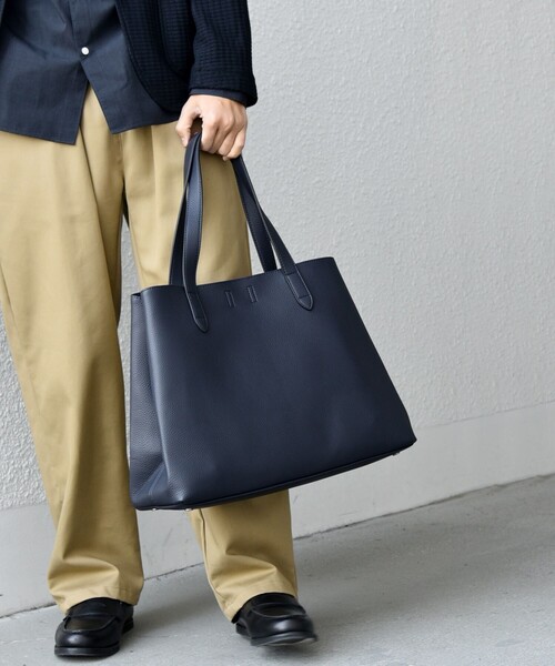 SHIPS any トートバッグ any: スプリット レザー (クラッチバッグ付き