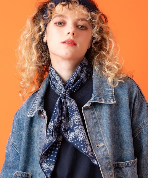 スカーフ バンダナ an meets zakka ペイズリー柄コットンスカーフ