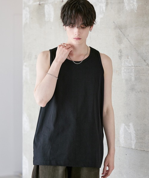 ASTRONOMY タンクトップ ピグメント加工綿100％タンクトップ メンズ