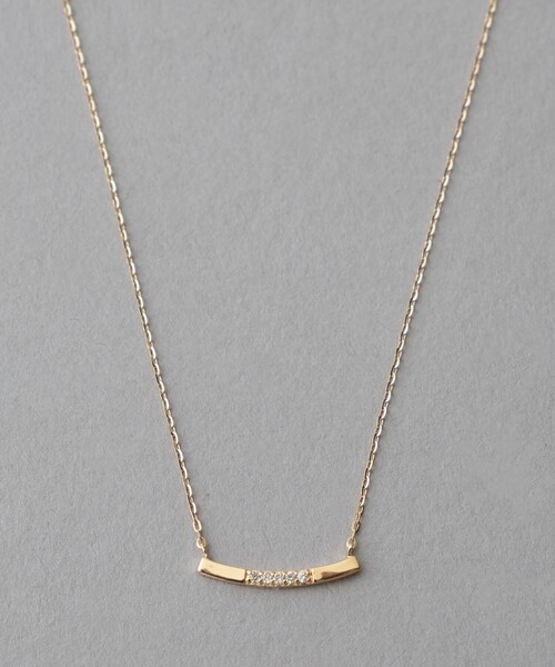 ete（エテ） ネックレス 「レイヤード」 K10YG ダイヤモンド プレート