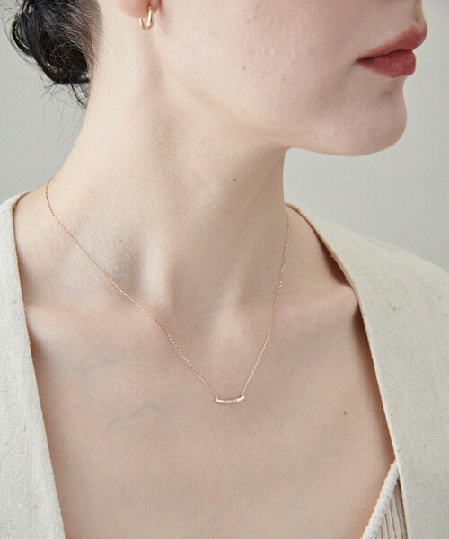 ete（エテ） ネックレス 「レイヤード」 K10YG ダイヤモンド プレート