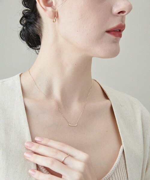 ete（エテ） ネックレス 「レイヤード」 K10YG ダイヤモンド プレート