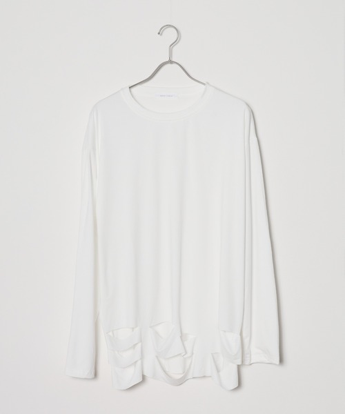 ROOP TOKYO tシャツ 裾ダメージ加工 ロンT ルーズシルエット メンズ