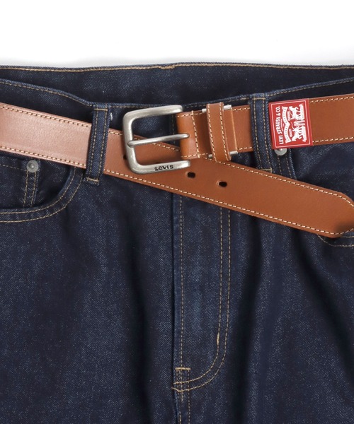 Levi's（リーバイス） ベルト 35mm 本革 ステッチ 帆型 カラー レザー