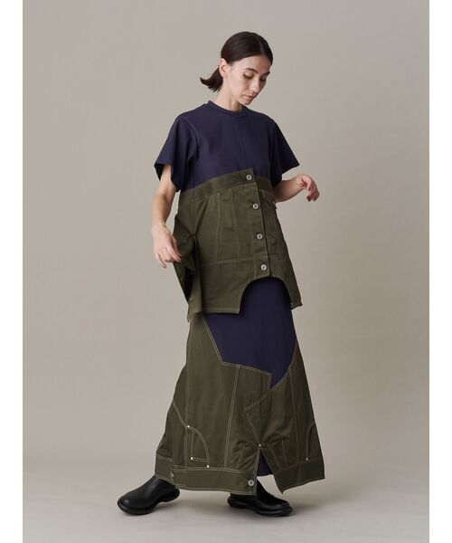 UN3D.（アンスリード） スカート DENIM DETAIL DOCKING SK / デニム