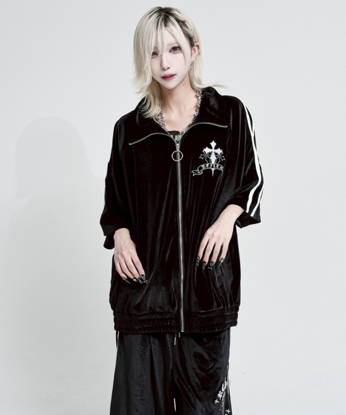 REFLEM（レフレム） ジャージ 「REFLEM/レフレム」クロス刺繍ベロア