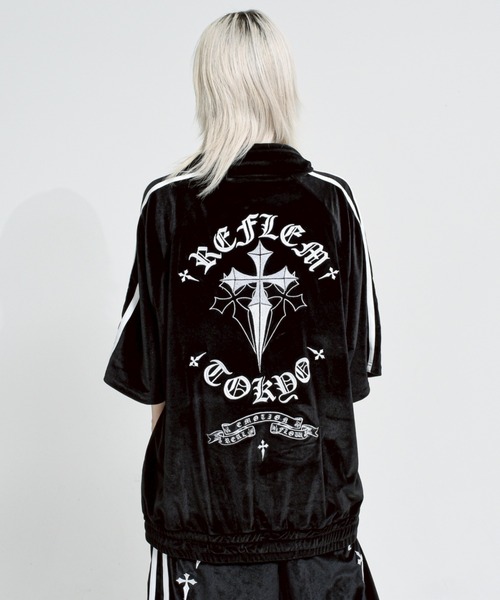REFLEM（レフレム） ジャージ 「REFLEM/レフレム」クロス刺繍ベロア