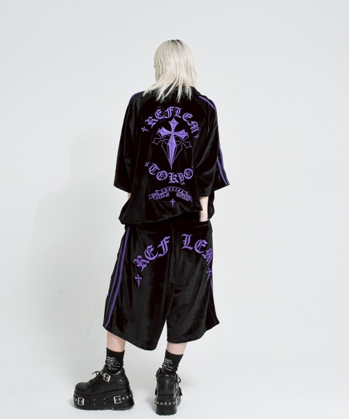 REFLEM（レフレム） ジャージ 「REFLEM/レフレム」クロス刺繍ベロア