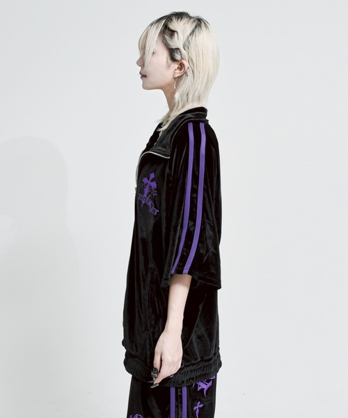 REFLEM（レフレム） ジャージ 「REFLEM/レフレム」クロス刺繍ベロア