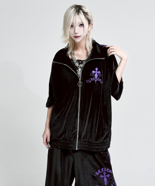 REFLEM（レフレム） ジャージ 「REFLEM/レフレム」クロス刺繍ベロア