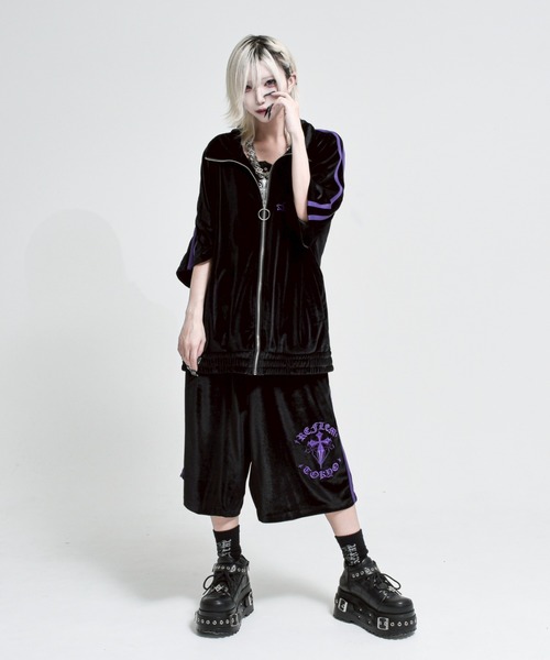 REFLEM（レフレム） ジャージ 「REFLEM/レフレム」クロス刺繍ベロア