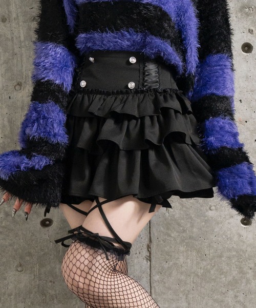 Amilige（アミリージュ） パンツ ハイウエストエンブレムボタン付き