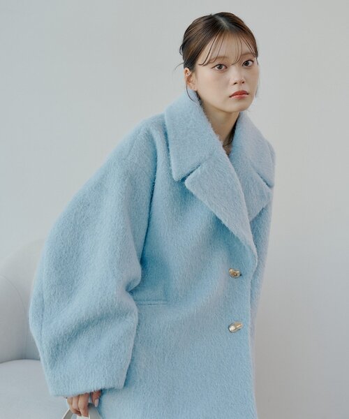 Chico（チコ） コート アウター 金釦シャギールーズコート レディース
