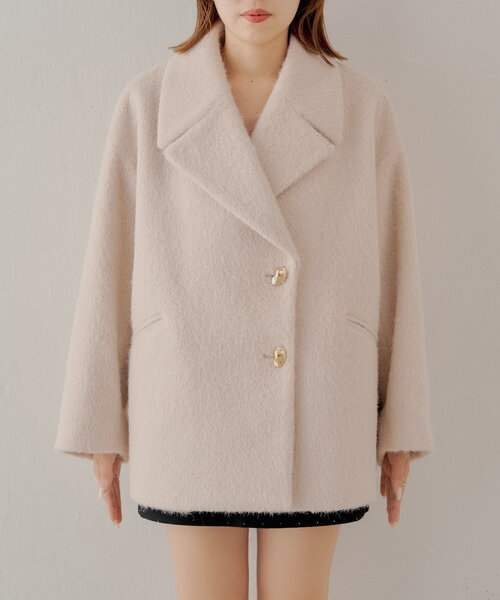 Chico（チコ） コート アウター 金釦シャギールーズコート レディース