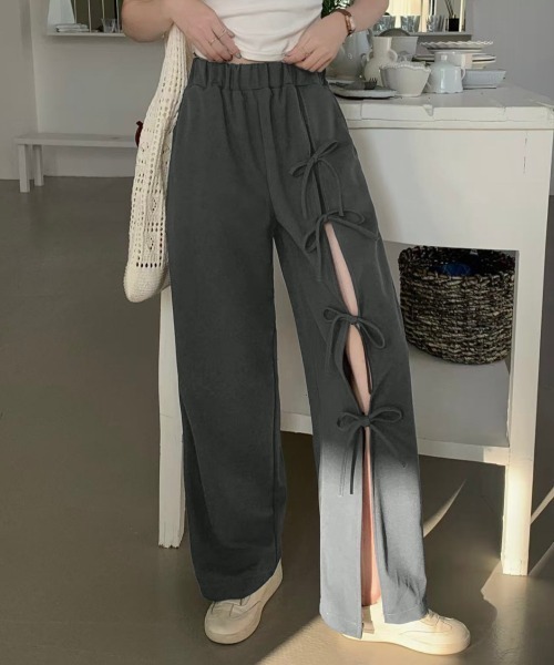 LADY LIKE（レディライク） スラックス パンツ 「新色追加」リボン開き