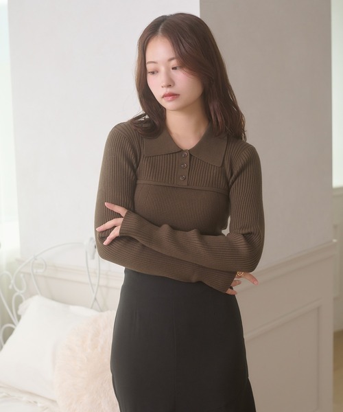 Ambre Neige（アンブルネージュ） ニット セーター bustier style rib