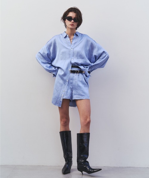 JOSE MOON（ジョゼムーン） ブラウス シャツ JOSEMOON SATIN STRIPE