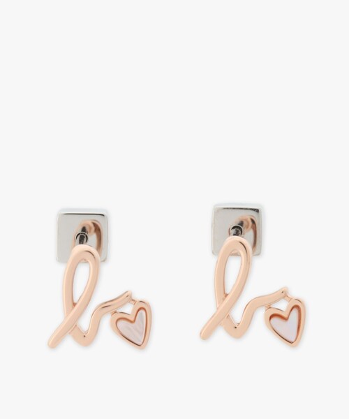 agnes b.（アニエスベー） ピアス ”b.” ロゴ ハート スタッズ ピアス