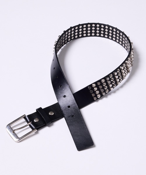 AIVER（アイバー） ベルト AIVER 4連スタッズレザーベルト メンズ