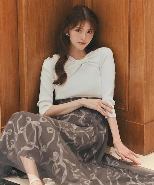 SWINGLE（スウィングル） ワンピース リボンデコレーションドッキング