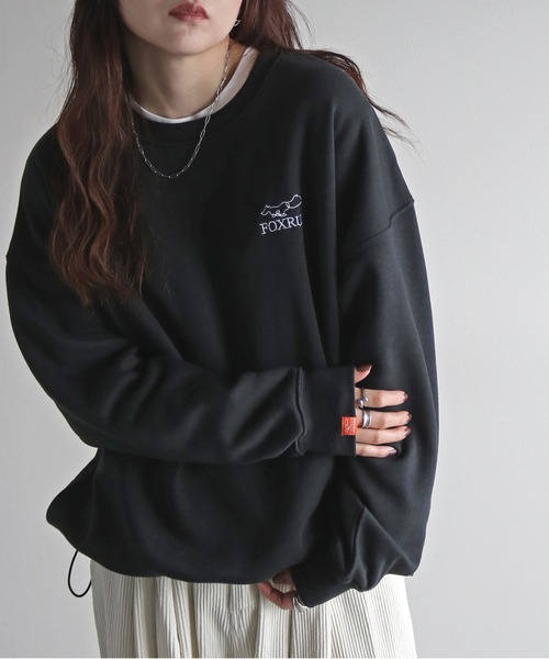 トレーナー スウェット 「FOXRUN/フォックスラン」 別注 線画キツネ