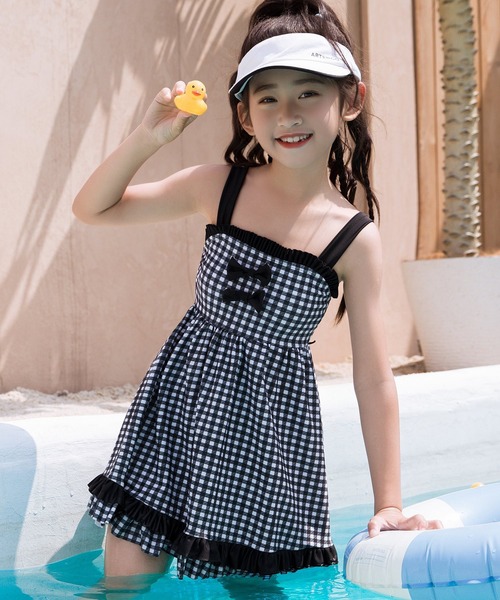 TeddyShop（テディショップ） 水着 キッズ水着 ギンガムチェック胸