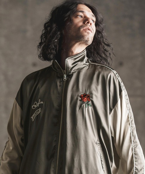 GLIMCLAP スカジャン mj9734- Stand collar souvenir jacket