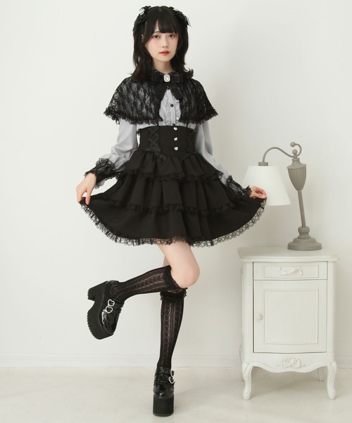 DearMyLove ブラウス シャツ 2wayレースケープリボンブラウス